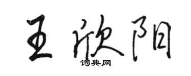 駱恆光王欣陽行書個性簽名怎么寫