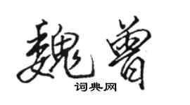 駱恆光魏曾行書個性簽名怎么寫