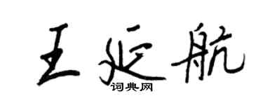 王正良王延航行書個性簽名怎么寫