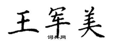 丁謙王軍美楷書個性簽名怎么寫