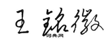 駱恆光王銘徽草書個性簽名怎么寫