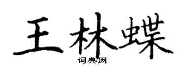 丁謙王林蝶楷書個性簽名怎么寫