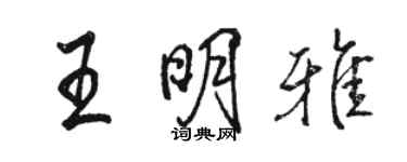 駱恆光王明雅行書個性簽名怎么寫