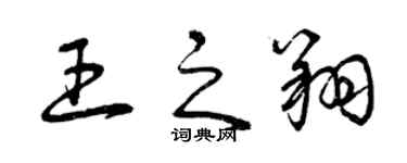 曾慶福王之翔草書個性簽名怎么寫