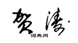 朱錫榮賀濤草書個性簽名怎么寫