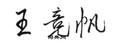 駱恆光王競帆行書個性簽名怎么寫