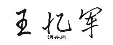 駱恆光王憶軍行書個性簽名怎么寫