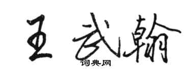 駱恆光王武翰行書個性簽名怎么寫