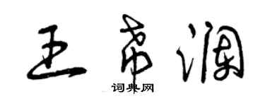 曾慶福王希瀾草書個性簽名怎么寫