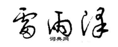 曾慶福雷雨澤草書個性簽名怎么寫