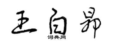 曾慶福王白昂草書個性簽名怎么寫