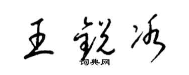 梁錦英王銳冰草書個性簽名怎么寫