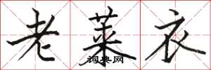 駱恆光老萊衣楷書怎么寫