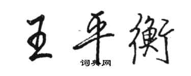 駱恆光王平衡行書個性簽名怎么寫