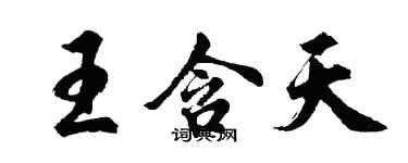 胡問遂王含天行書個性簽名怎么寫