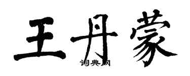 翁闓運王丹蒙楷書個性簽名怎么寫