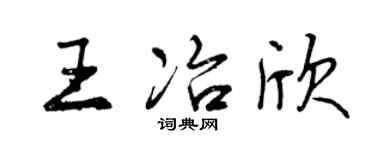 曾慶福王冶欣行書個性簽名怎么寫