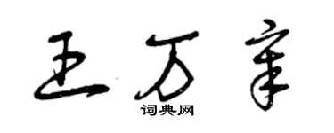 曾慶福王萬章草書個性簽名怎么寫