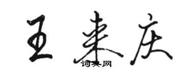 駱恆光王來慶行書個性簽名怎么寫