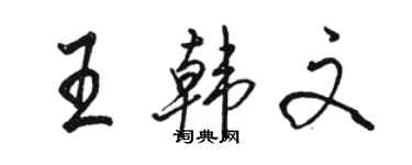 駱恆光王韓文行書個性簽名怎么寫