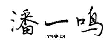 曾慶福潘一鳴行書個性簽名怎么寫