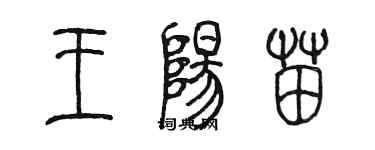 陳墨王陽苗篆書個性簽名怎么寫