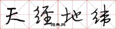 段相林天經地緯行書怎么寫