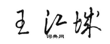 駱恆光王江城草書個性簽名怎么寫