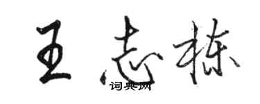 駱恆光王志棟行書個性簽名怎么寫