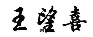 胡問遂王望喜行書個性簽名怎么寫