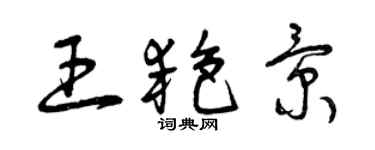 曾慶福王艷景草書個性簽名怎么寫