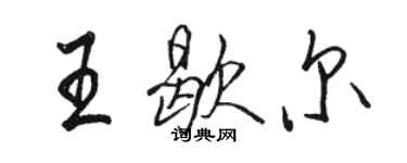 駱恆光王歇爾行書個性簽名怎么寫