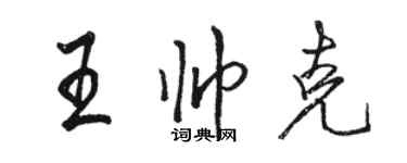 駱恆光王帥克行書個性簽名怎么寫