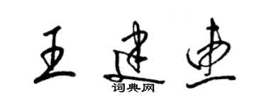 梁錦英王建惠草書個性簽名怎么寫