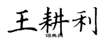 丁謙王耕利楷書個性簽名怎么寫