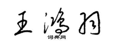 梁錦英王鴻羽草書個性簽名怎么寫