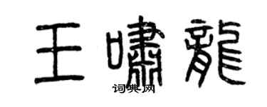 曾慶福王嘯龍篆書個性簽名怎么寫
