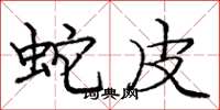 龐中華蛇皮楷書怎么寫