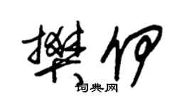 朱錫榮樊伊草書個性簽名怎么寫