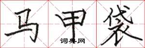 駱恆光馬甲袋楷書怎么寫