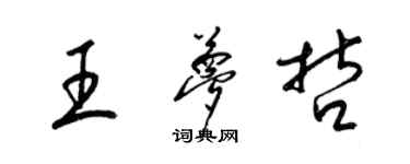 梁錦英王夢哲草書個性簽名怎么寫
