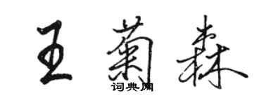 駱恆光王菊森行書個性簽名怎么寫