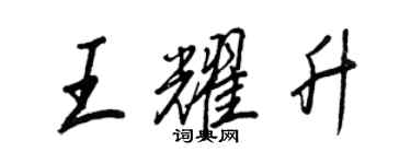 王正良王耀升行書個性簽名怎么寫