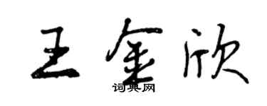 曾慶福王金欣行書個性簽名怎么寫