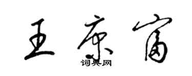 梁錦英王康富草書個性簽名怎么寫