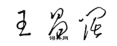 駱恆光王昌闊草書個性簽名怎么寫