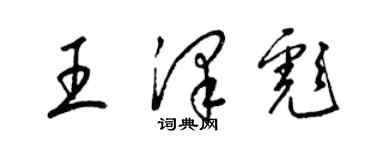 梁錦英王澤彪草書個性簽名怎么寫