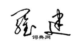 梁錦英羅建草書個性簽名怎么寫