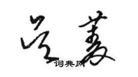 駱恆光吳菱草書個性簽名怎么寫