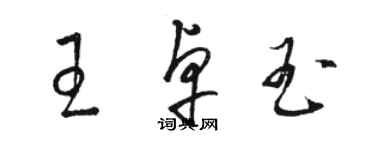 駱恆光王卓玉草書個性簽名怎么寫